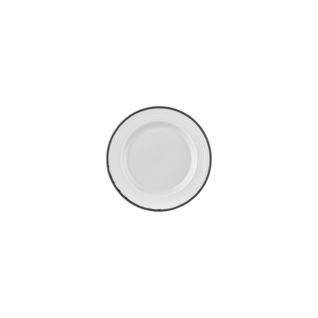 Turgla Helix Black dia.7Inch  Round Black Vitrified Plate SKU: T-HLBLAGT18DZ-12