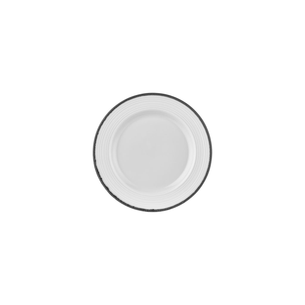Turgla Helix Black dia.8.25Inch  Round Black Vitrified Plate SKU: T-HLBLAGT21DZ-12