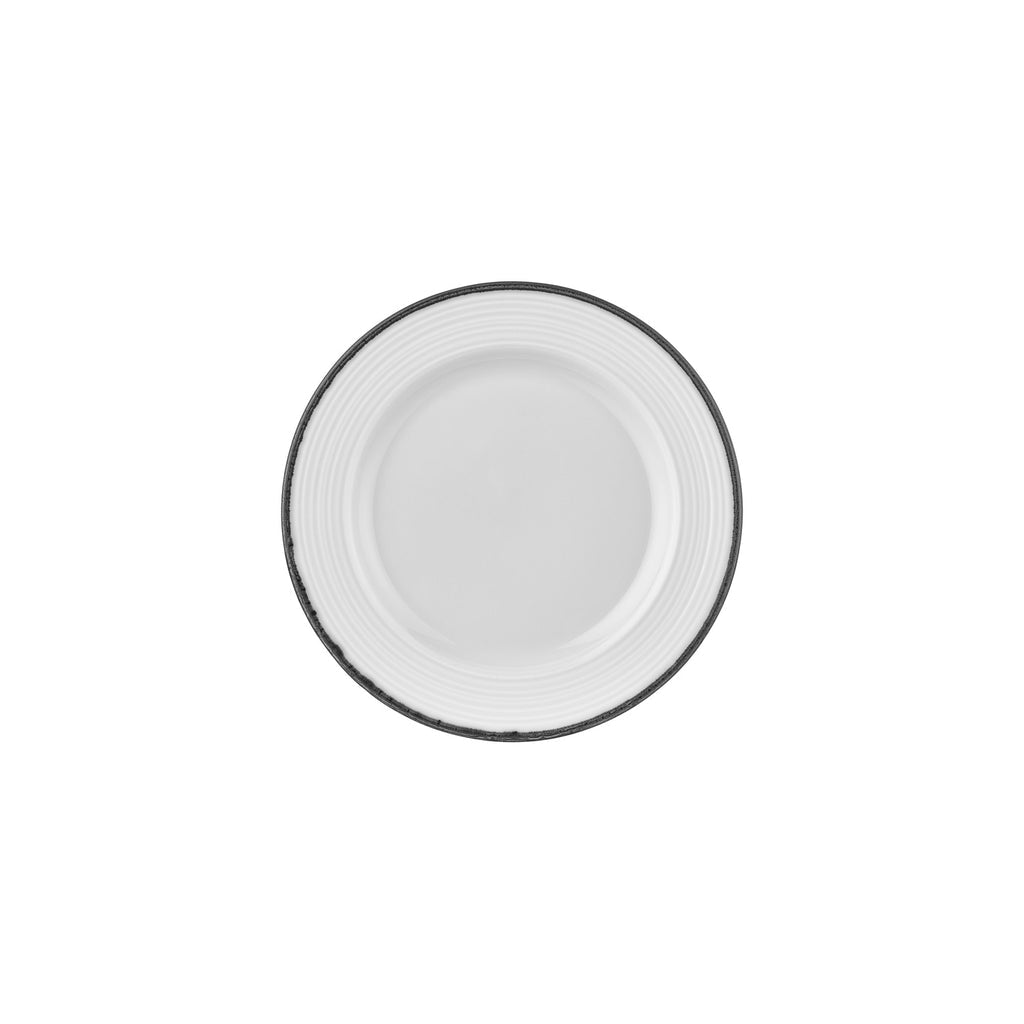 Turgla Helix Black dia.9.5Inch  Round Black Vitrified Plate SKU: T-HLBLAGT24DZ-12