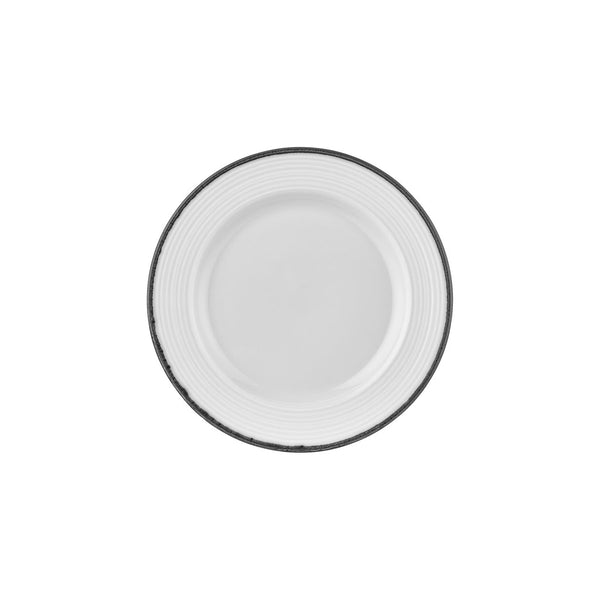 Turgla Helix Black dia.10.75Inch  Round Black Vitrified Plate SKU: T-HLBLAGT27DZ-12