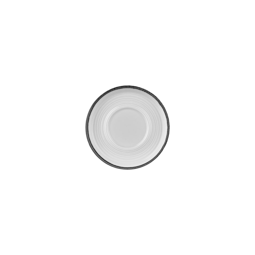 Turgla Helix Black dia.6Inch  Round Black Vitrified Saucer SKU: T-HLBLASM01CPT-24