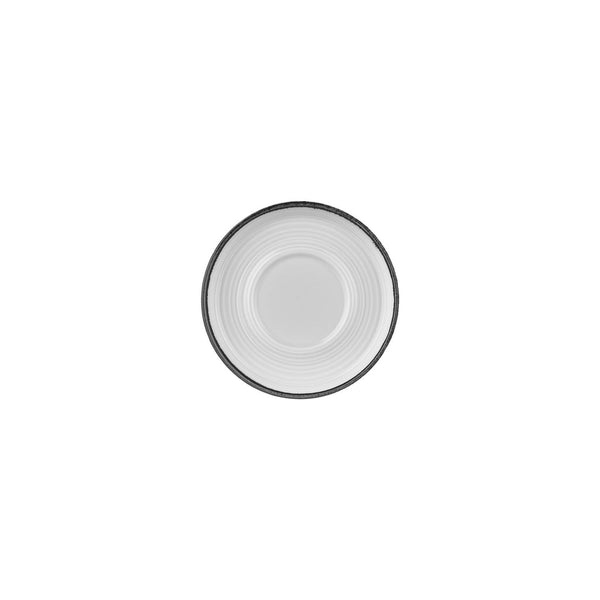 Turgla Helix Black dia.6Inch  Round Black Vitrified Saucer SKU: T-HLBLASM01CPT-24