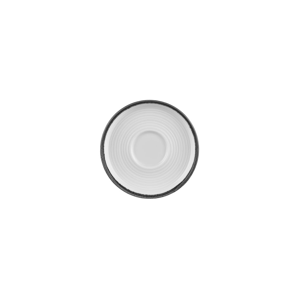 Turgla Helix Black dia.6Inch  Round Black Vitrified Saucer SKU: T-HLBLASM01CT-24
