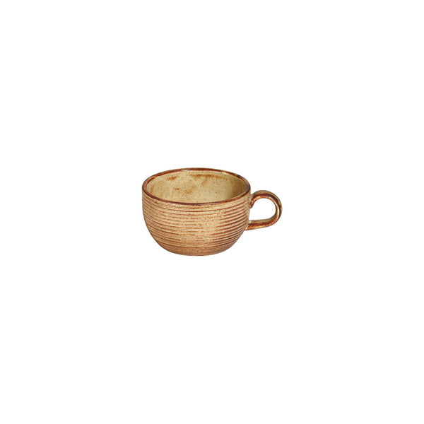 Turgla Helix Dune dia.4Inch  h:2.25Inch  9 oz. Round Orange Vitrified Cup SKU: T-HLDN01CPF-12