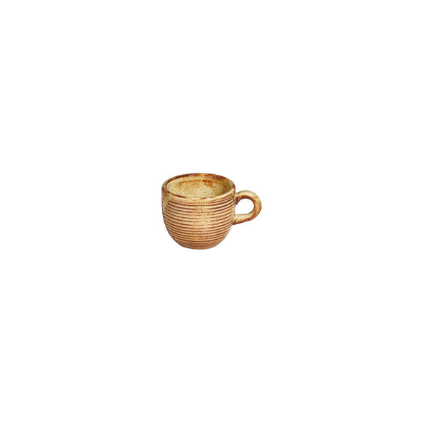 Turgla Helix Dune dia.2.25Inch  h:0Inch  3 oz. Round Orange Vitrified Espresso Cup SKU: T-HLDN01KF-12