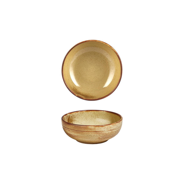 Turgla Helix Dune dia.6.25Inch  h:2.5Inch  25 oz. Round Orange Vitrified Bowl SKU: T-HLDN16KS-12