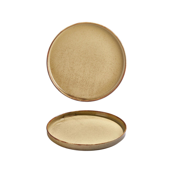 Turgla Helix Dune dia.9.75Inch  Round Orange Vitrified Plate SKU: T-HLDN25RD-6