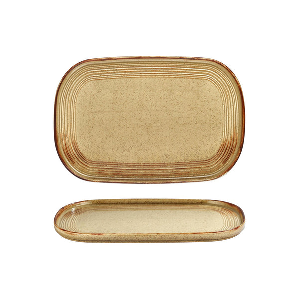 Turgla Helix Dune 13.5Inch  x 9Inch  x h:0.75Inch  Oval Orange Vitrified Platter SKU: T-HLDN34OV-6