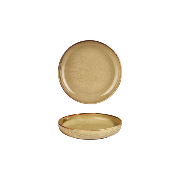 Turgla Helix Dune dia.7.5Inch  h:1.5Inch  24 oz. Round Orange Vitrified Deep Plate SKU: T-HLDNCP19CK-6