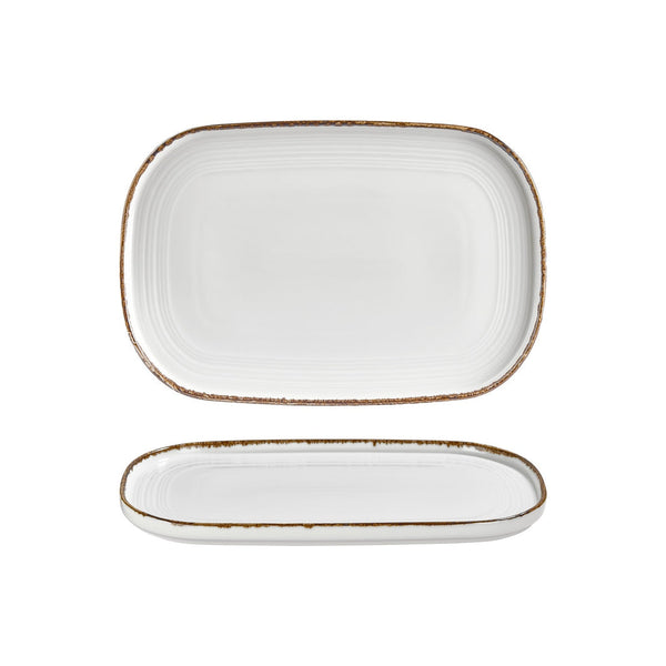 Turgla Helix Gleam 13.5Inch  x 9Inch  x h:0.75Inch  Oval Brown Vitrified Platter SKU: T-HLGL34OV-6