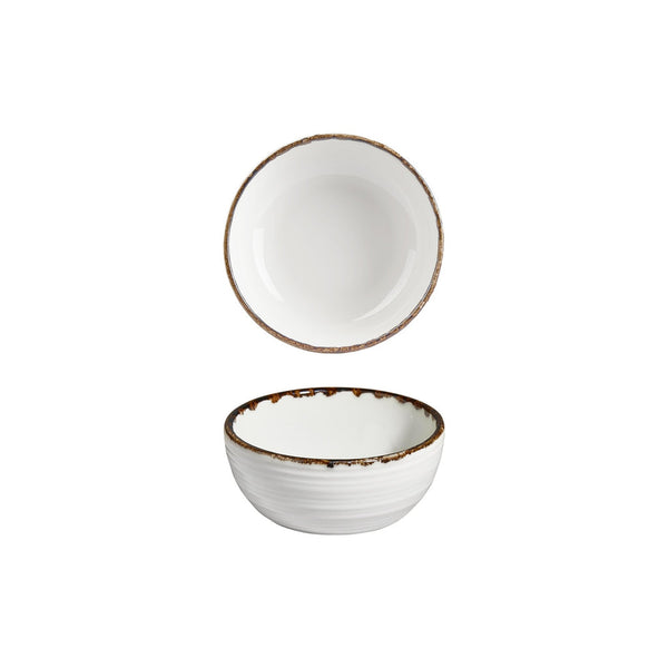 Turgla Helix Gleam dia.3.75Inch  h:1.5Inch  5 oz. Round Brown Vitrified Bowl SKU: T-HLGL95KS-24