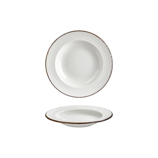 Turgla Helix Gleam dia.9Inch  h:0Inch  10 oz. Round Brown Vitrified Deep Plate SKU: T-HLGLGT23CK-12