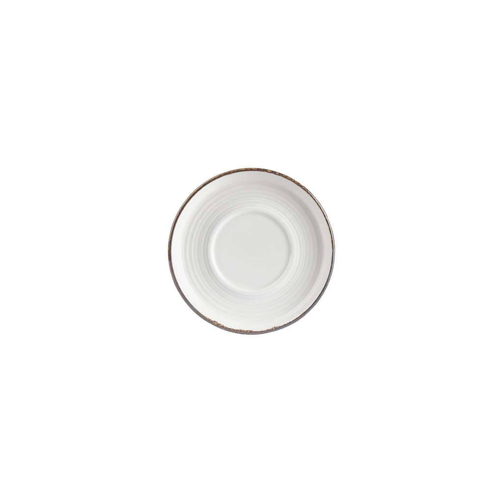 Turgla Helix Gleam dia.6Inch  Round Brown Vitrified Saucer SKU: T-HLGLSM01CPT-24