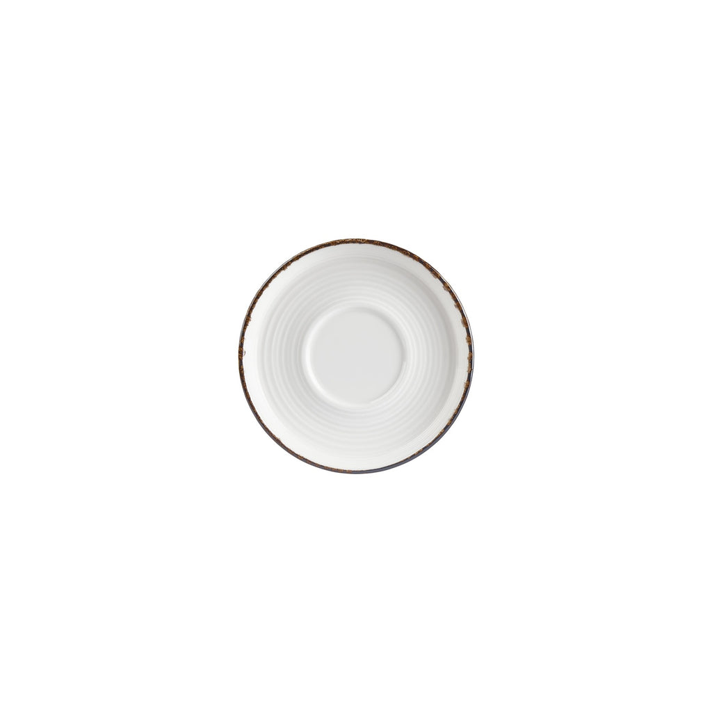 Turgla Helix Gleam dia.6Inch  Round Brown Vitrified Saucer SKU: T-HLGLSM01CT-24