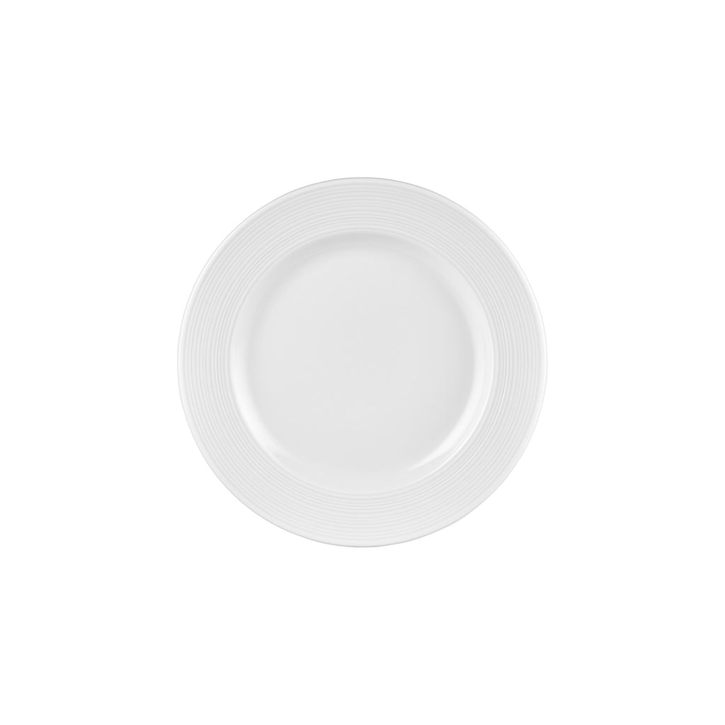 Turgla Helix White dia.10.75Inch  Round Warm White Vitrified Plate SKU: T-HLGT27DZ-12