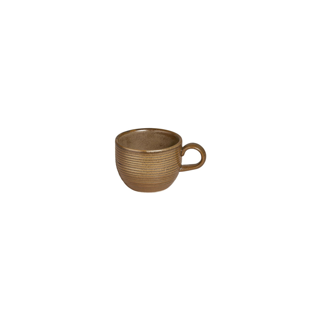 Turgla Helix Kaldi dia.3.25Inch  h:2.5Inch  7 oz. Round Brown Vitrified Cup SKU: T-HLKD01CF-12