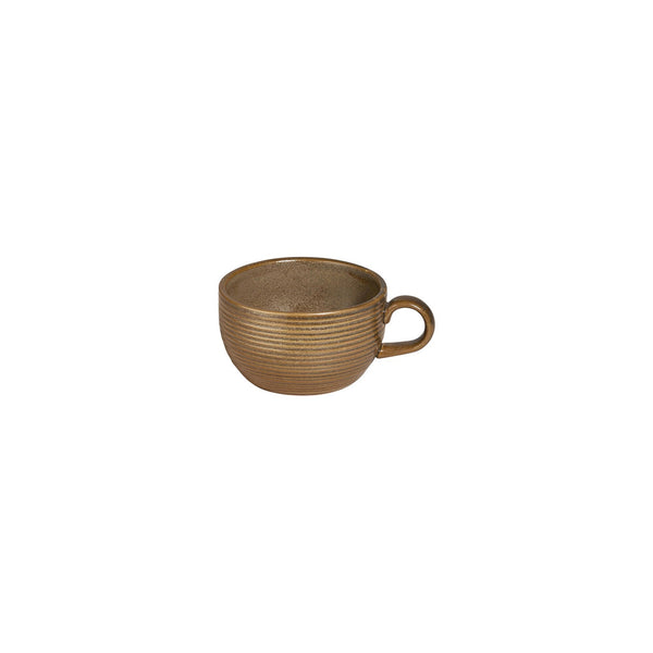 Turgla Helix Kaldi dia.4Inch  h:2.25Inch  9 oz. Round Brown Vitrified Cup SKU: T-HLKD01CPF-12