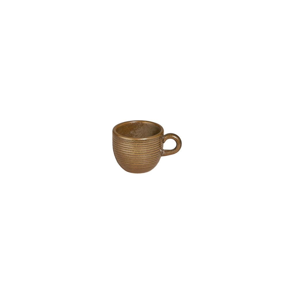 Turgla Helix Kaldi dia.2.25Inch  h:0Inch  3 oz. Round Brown Vitrified Espresso Cup SKU: T-HLKD01KF-12