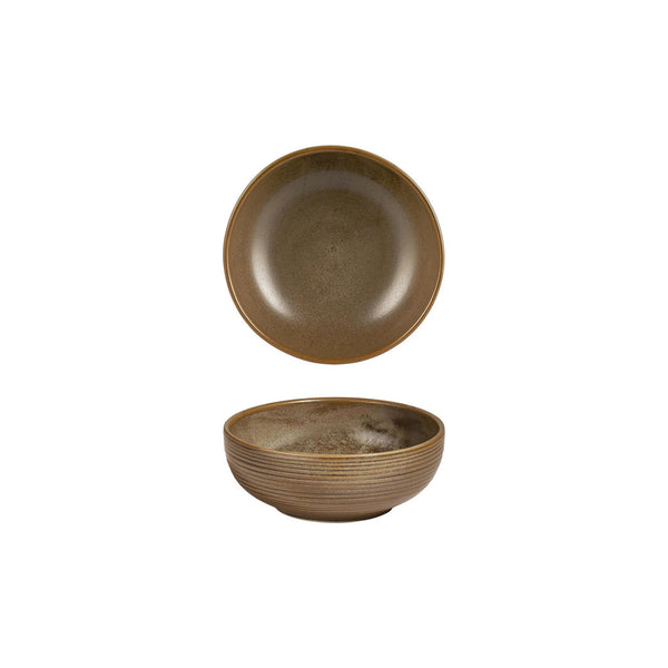 Turgla Helix Kaldi dia.5.5Inch  h:2Inch  16 oz. Round Brown Vitrified Bowl SKU: T-HLKD14KS-12