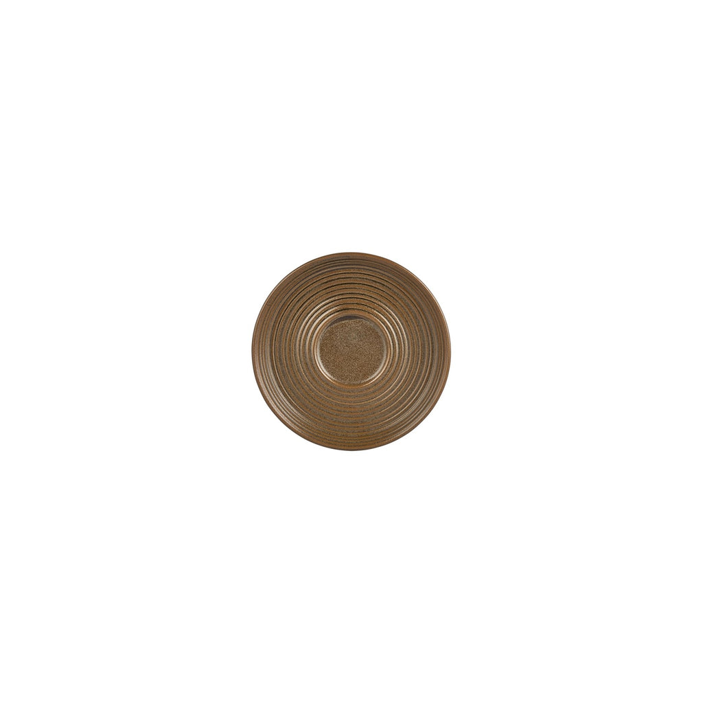Turgla Helix Kaldi dia.5Inch  Round Brown Vitrified Saucer SKU: T-HLKDSM01KT-24