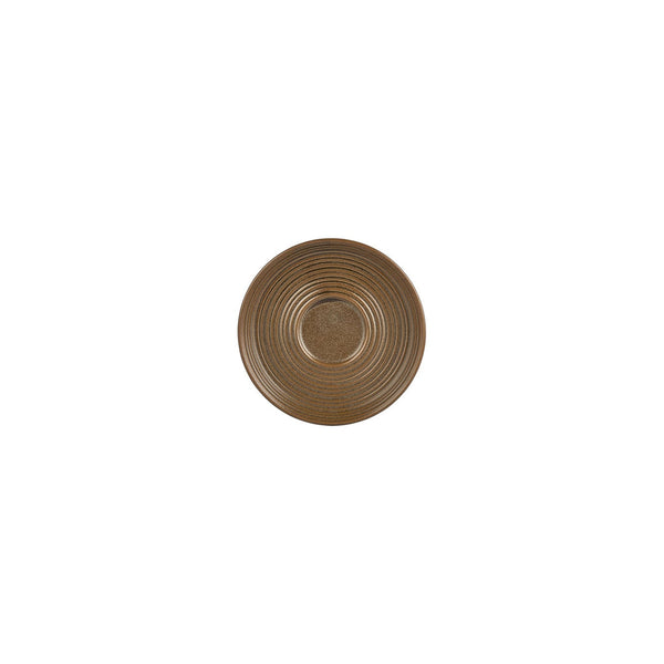 Turgla Helix Kaldi dia.5Inch  Round Brown Vitrified Saucer SKU: T-HLKDSM01KT-24