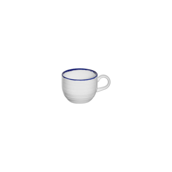 Turgla Helix Navy Blue dia.3.25Inch  h:2.5Inch  7 oz. Round Blue Vitrified Cup SKU: T-HLNBL01CF-12