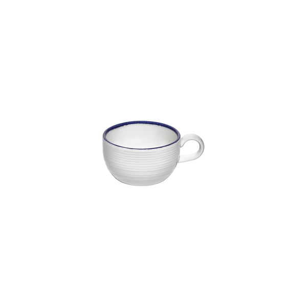 Turgla Helix Navy Blue dia.4Inch  h:2.25Inch  9 oz. Round Blue Vitrified Cup SKU: T-HLNBL01CPF-12