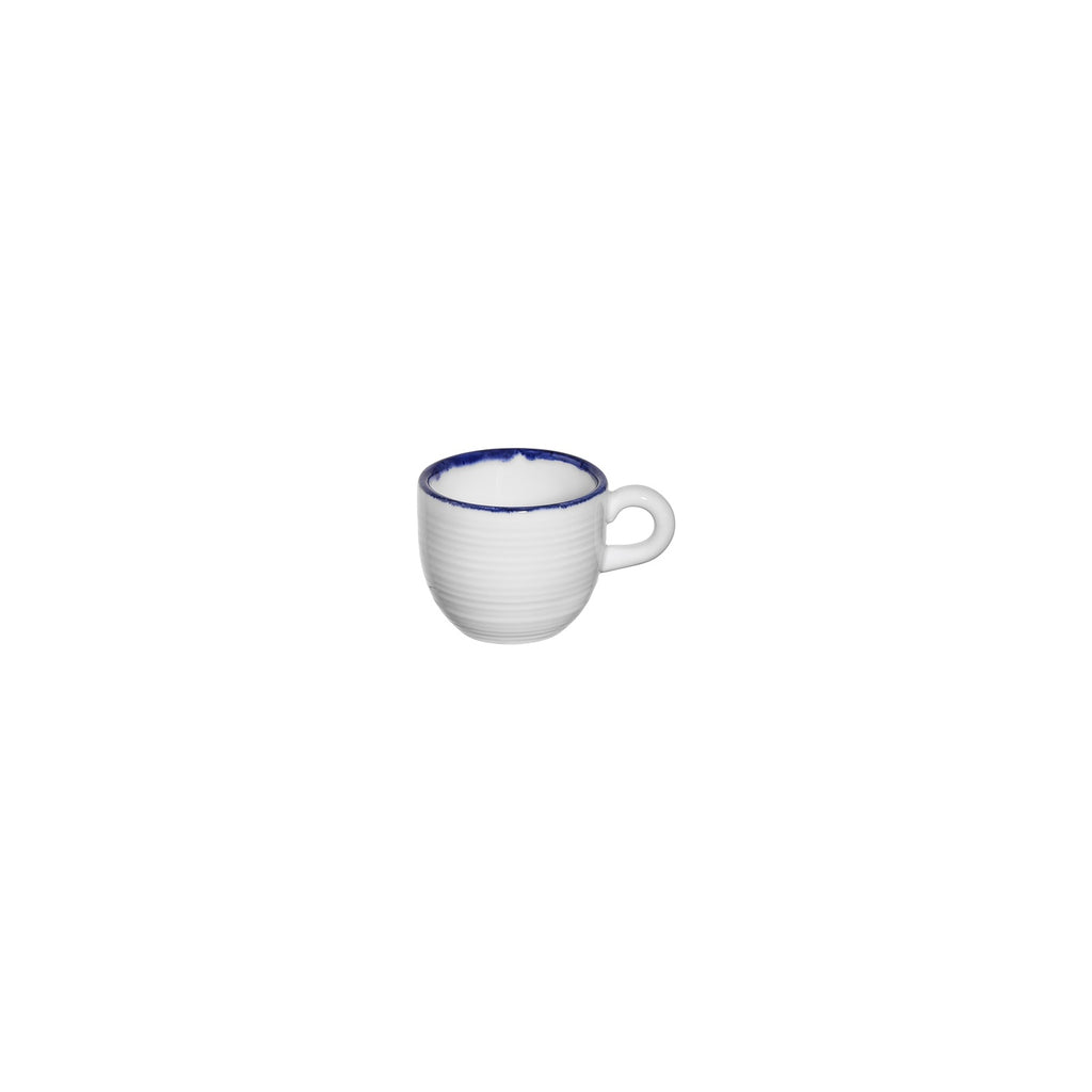 Turgla Helix Navy Blue dia.2.25Inch  h:0Inch  3 oz. Round Blue Vitrified Espresso Cup SKU: T-HLNBL01KF-12
