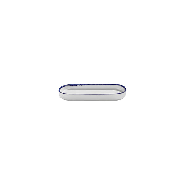 Turgla Helix Navy Blue 7.75Inch  x 3.75Inch  x h:1Inch  Oval Blue Vitrified Platter SKU: T-HLNBL205OV-12