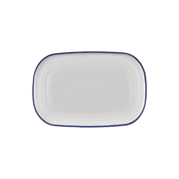 Turgla Helix Navy Blue 13.5Inch  x 9Inch  x h:0.75Inch  Oval Blue Vitrified Platter SKU: T-HLNBL34OV-6
