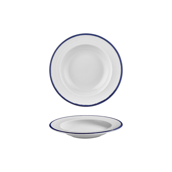 Turgla Helix Navy Blue dia.9Inch  h:0Inch  10 oz. Round Blue Vitrified Deep Plate SKU: T-HLNBLGT23CK-12