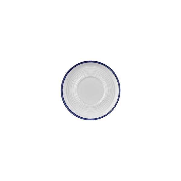 Turgla Helix Navy Blue dia.6Inch  Round Blue Vitrified Saucer SKU: T-HLNBLSM01CPT-24