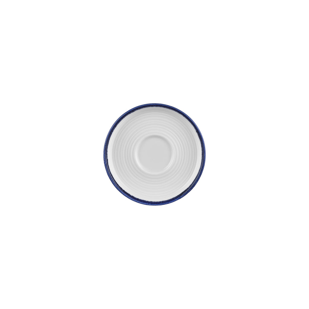 Turgla Helix Navy Blue dia.6Inch  Round Blue Vitrified Saucer SKU: T-HLNBLSM01CT-24
