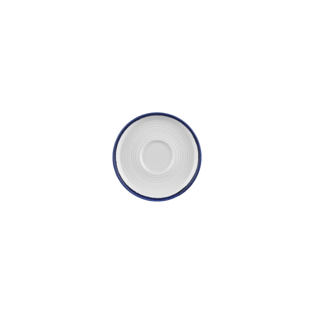 Turgla Helix Navy Blue dia.5Inch  Round Blue Vitrified Saucer SKU: T-HLNBLSM01KT-24