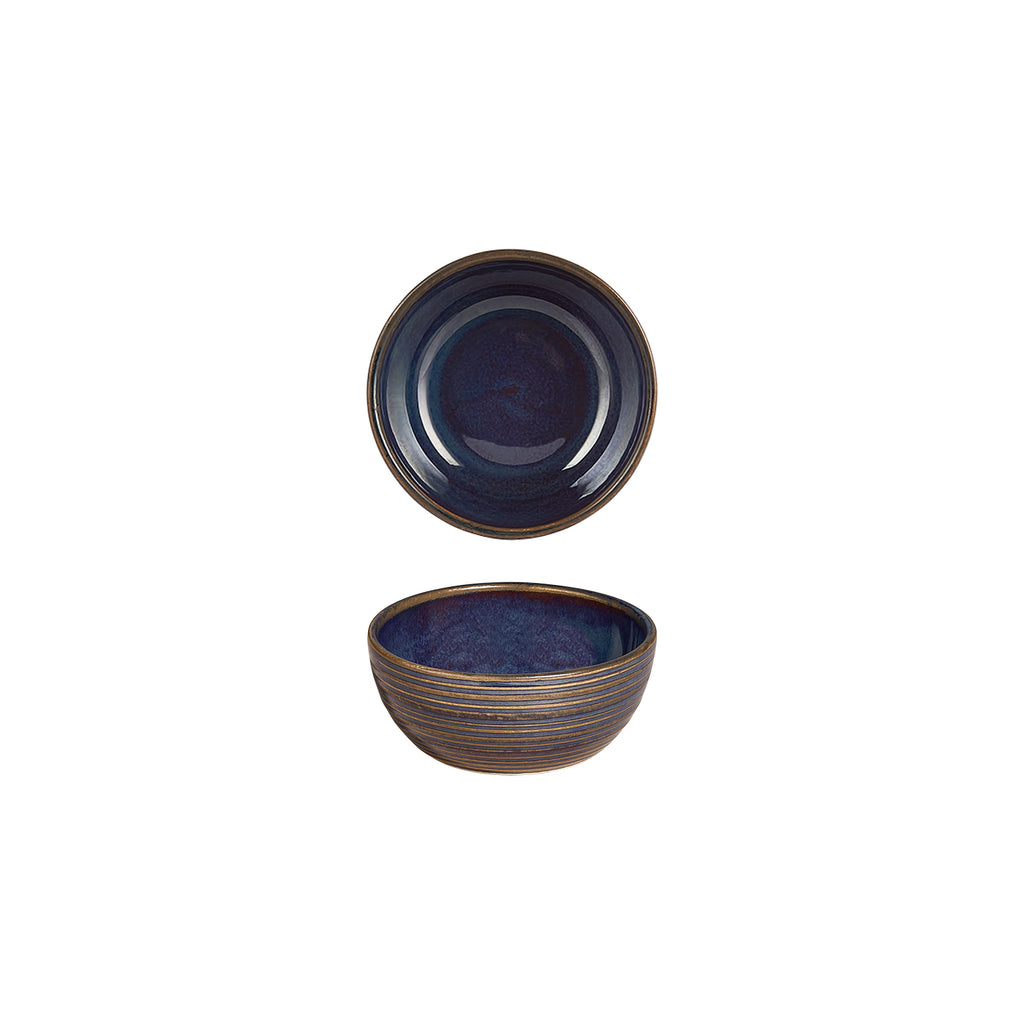 Turgla Helix Glory dia.3.75Inch  h:1.5Inch  5 oz. Round Blue Vitrified Bowl SKU: T-HLRY95KS-24