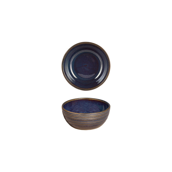 Turgla Helix Glory dia.3.75Inch  h:1.5Inch  5 oz. Round Blue Vitrified Bowl SKU: T-HLRY95KS-24