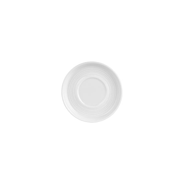 Turgla Helix White dia.6Inch  Round Warm White Vitrified Saucer SKU: T-HLSM01CPT-24