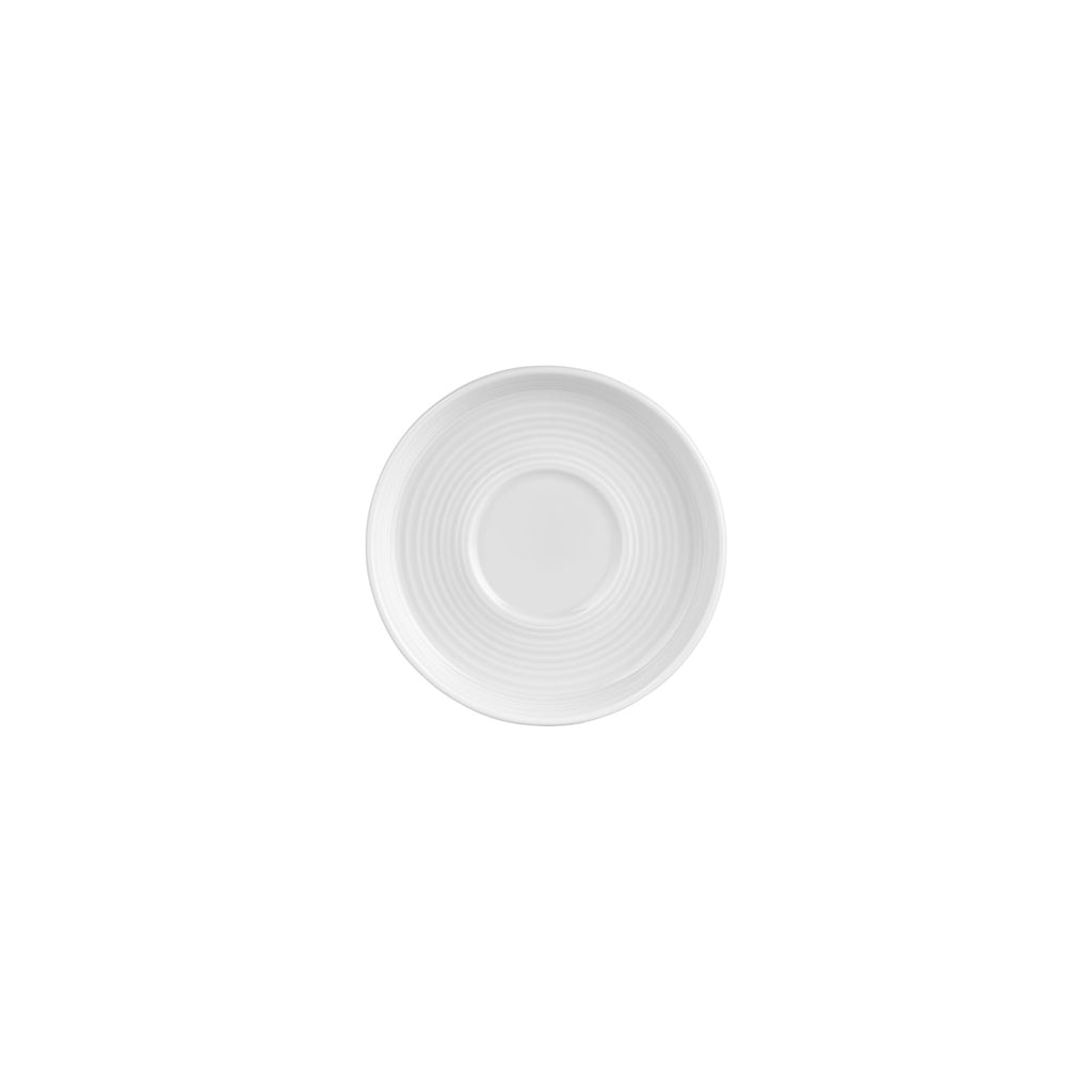 Turgla Helix White dia.6Inch  Round Warm White Vitrified Saucer SKU: T-HLSM01CT-24