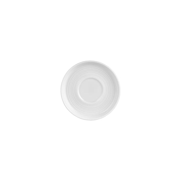 Turgla Helix White dia.6Inch  Round Warm White Vitrified Saucer SKU: T-HLSM01CT-24