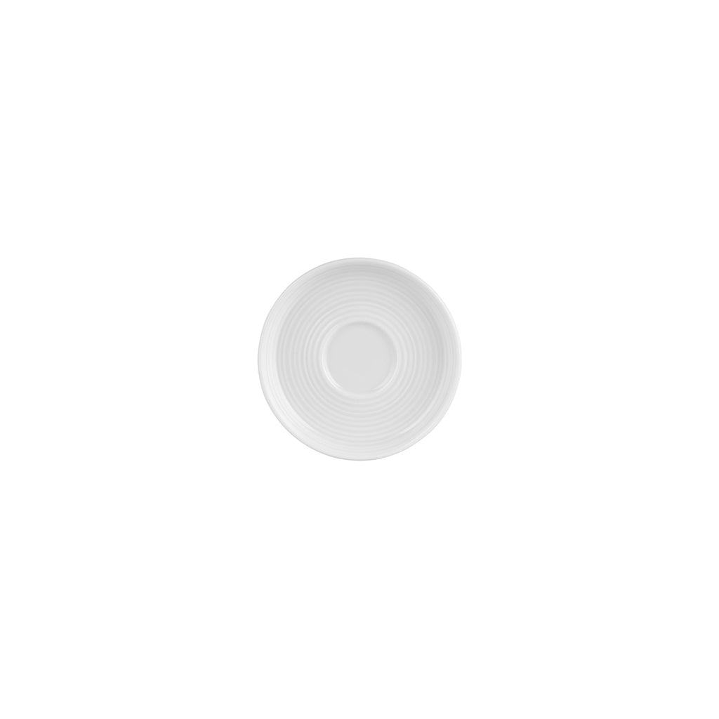 Turgla Helix White dia.5Inch  Round Warm White Vitrified Saucer SKU: T-HLSM01KT-24