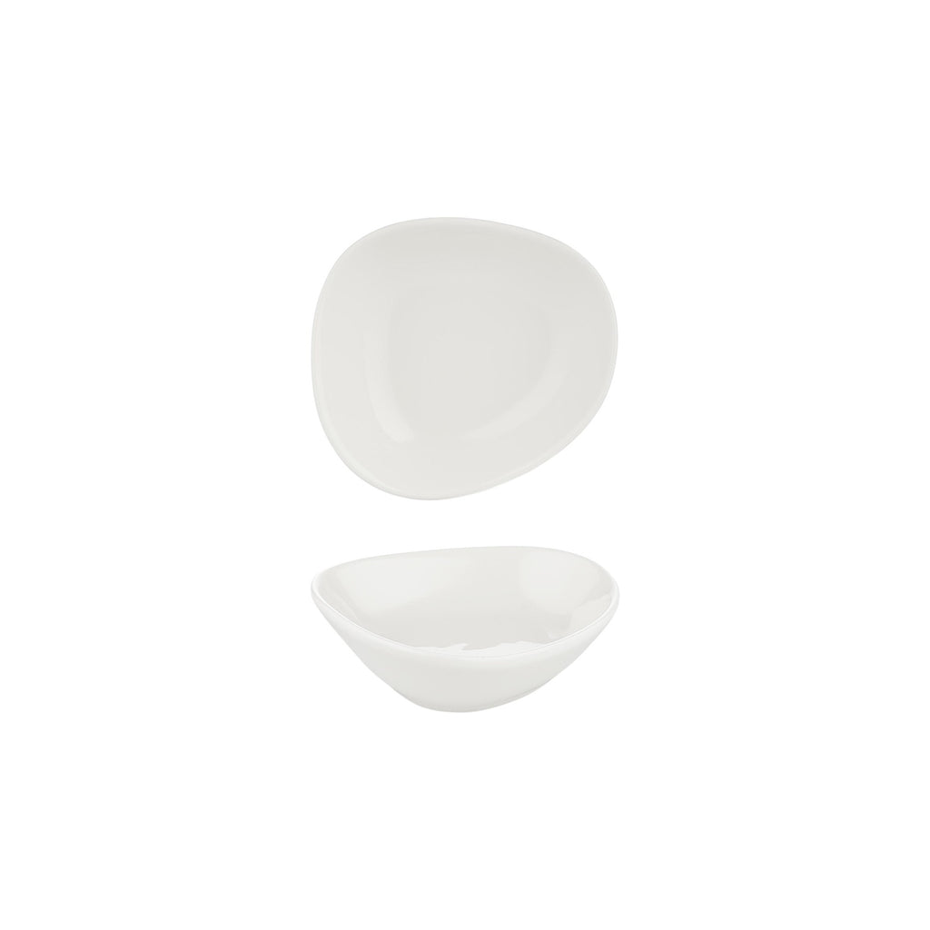 Turgla Island White 4Inch  x 3.5Inch  x h:0Inch  3 oz. Organic Warm White Vitrified Bowl SKU: T-IS10KS-24