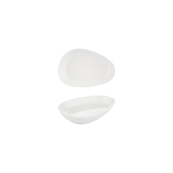 Turgla Island White 6.25Inch  x 4Inch  x h:1.25Inch  Organic Warm White Vitrified Platter SKU: T-IS16OV-12