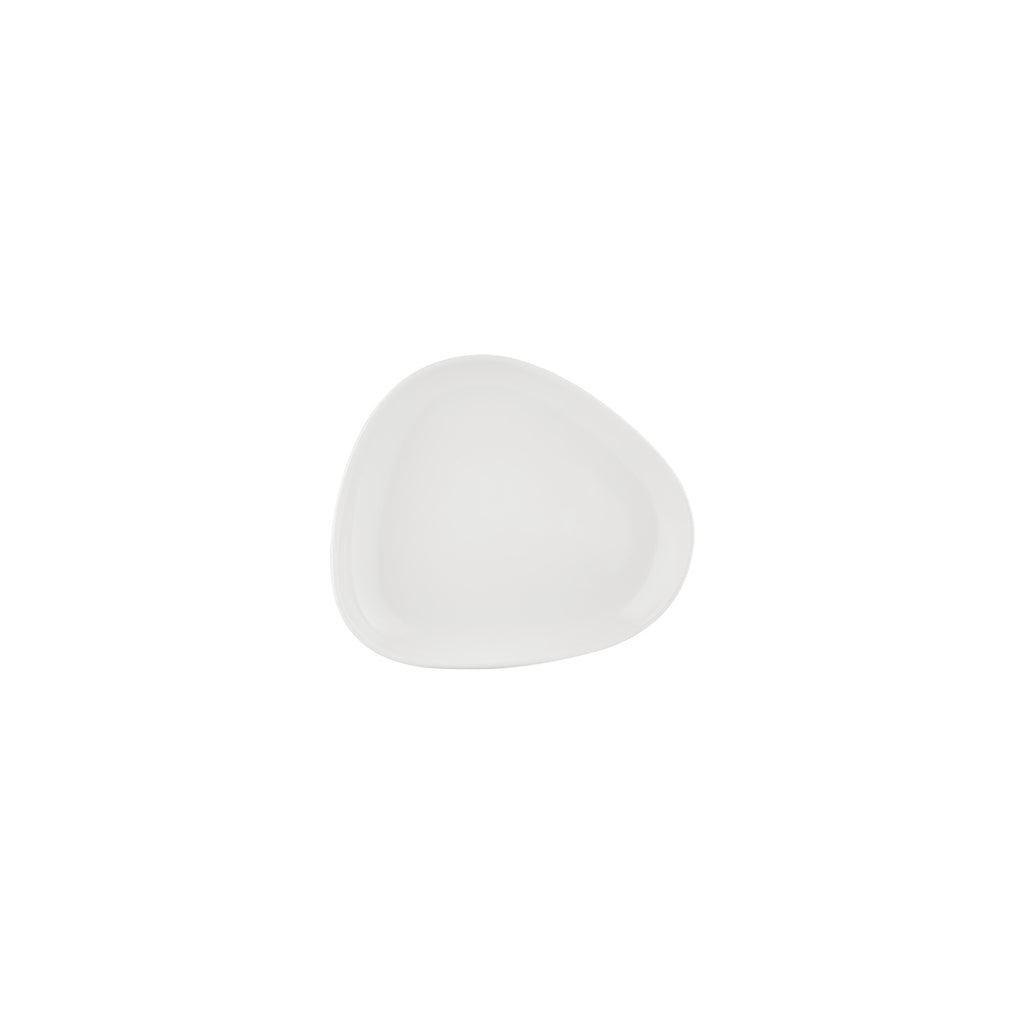 Turgla Island White 7.5Inch  x 6.5Inch  Organic Warm White Vitrified Plate SKU: T-IS19DZ-12