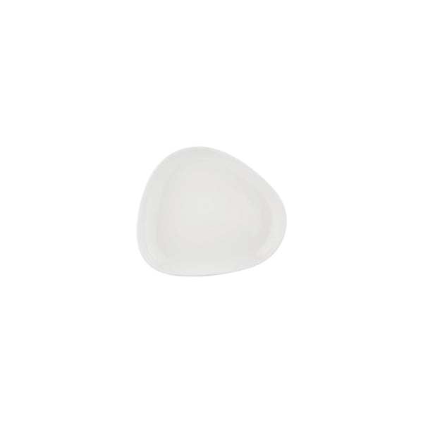 Turgla Island White 7.5Inch  x 6.5Inch  Organic Warm White Vitrified Plate SKU: T-IS19DZ-12