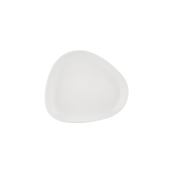 Turgla Island White 10.25Inch  x 8.75Inch  Organic Warm White Vitrified Plate SKU: T-IS26DZ-12