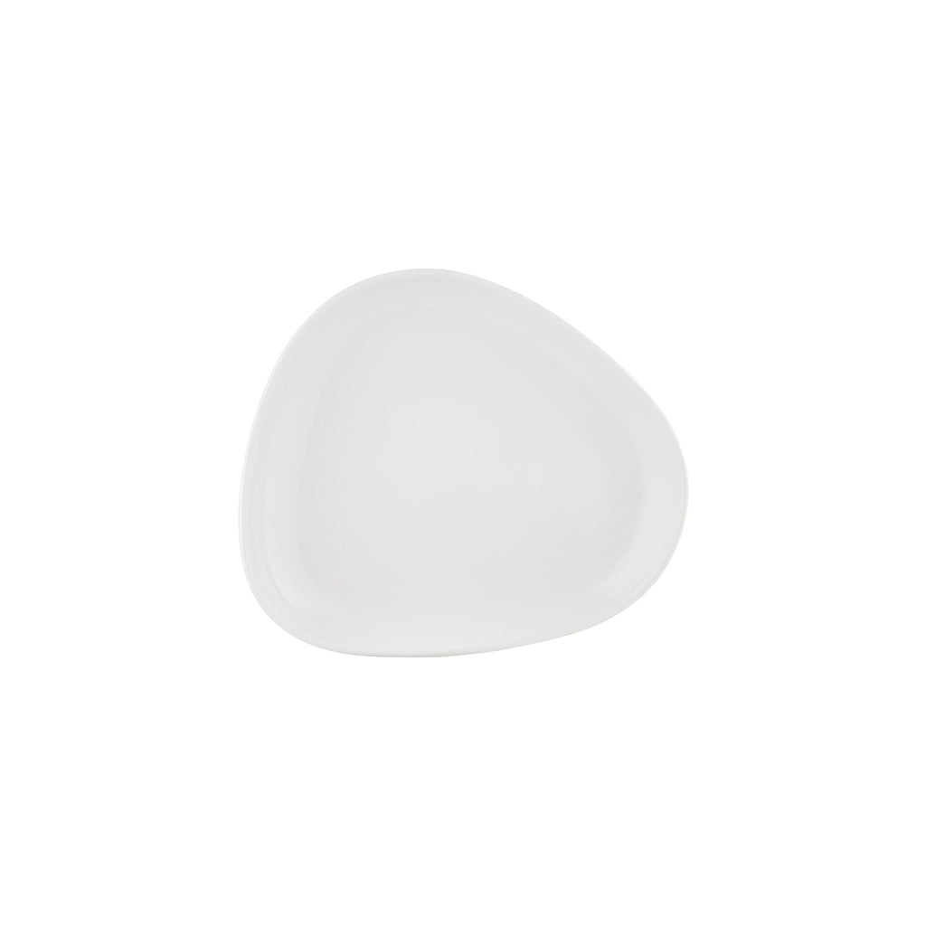 Turgla Island White 10.25Inch  x 8.75Inch  Organic Warm White Vitrified Plate SKU: T-IS26DZ-12