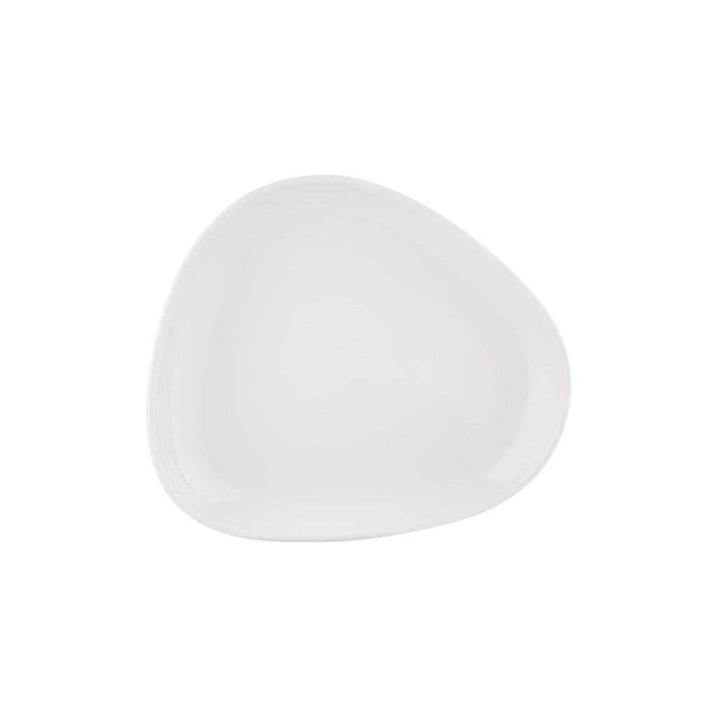 Turgla Island White 12.5Inch  x 10.75Inch  Organic Warm White Vitrified Plate SKU: T-IS32DZ-6