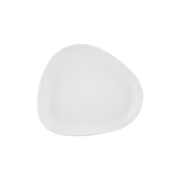 Turgla Island White 12.5Inch  x 10.75Inch  Organic Warm White Vitrified Plate SKU: T-IS32DZ-6