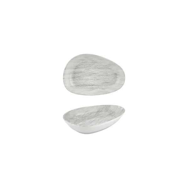 Turgla Island Ombra 6.25Inch  x 4Inch  x h:1.25Inch  Organic Gray Vitrified Platter SKU: T-ISMB16OV-12
