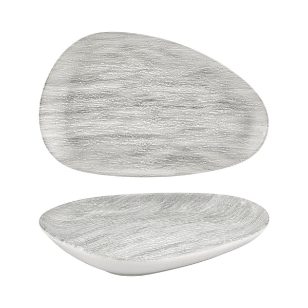 Turgla Island Ombra 15.75Inch  x 9.75Inch  x h:0Inch  Organic Gray Vitrified Platter SKU: T-ISMB40DT-6